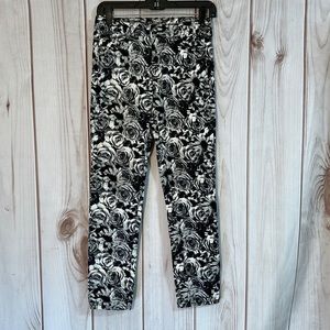 Girls Black & White Floral Print Jeans
